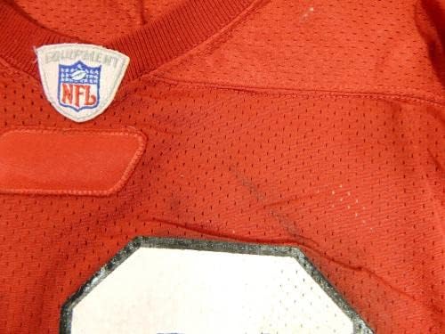 2002 San Francisco 49ers Ben Lynch 60 Oyunu Yayınlandı Kırmızı Antrenman Forması 3X 05-İmzasız NFL Oyunu Kullanılmış