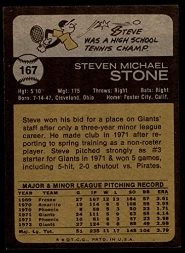 1973 Topps 167 Steve Stone San Francisco Devleri (Beyzbol Kartı) NM + Devler