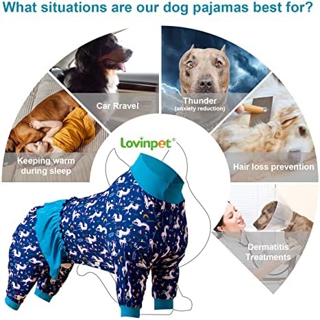 LovinPet Köpek Tatil Pijamaları-Tek Boynuzlu At Köpek Gömleği, Ameliyat Sonrası Kurtarma Tulumu, Deniz Kızları ve
