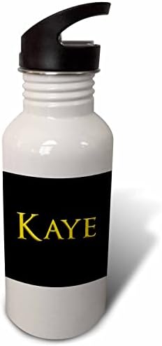 3dRose Kaye ABD'de Havalı Kız Bebek Adı. Siyah Tılsımlı Hediye Üzerine Sarı-Su Şişeleri (wb_356427_2)