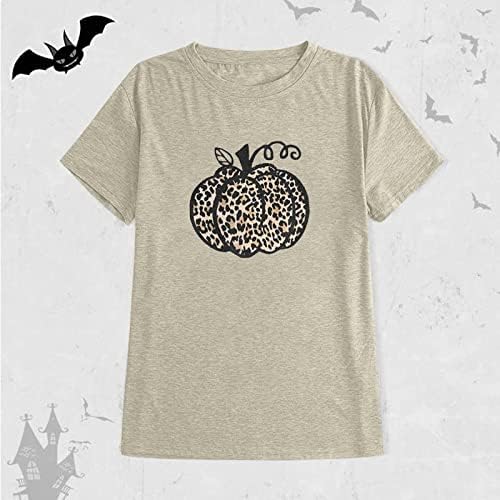 Bayan Sonbahar T Shirt Komik Kısa Kollu Cadılar Bayramı Grafik Tees Tops Mock Balıkçı Yaka Örgü Kadın
