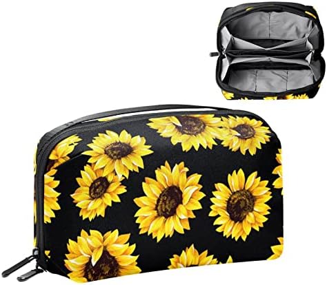 Kozmetik Çantaları, Sarı Çiçek Seyahat Kozmetik Çantaları, Çok Fonksiyonlu Taşınabilir Makyaj Çantaları, Kadınlar