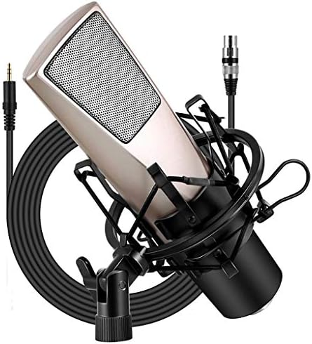 SJYDQ Cep Telefonu Sesli Konferans Video Mikrofon Çapa Kayıt K Şarkı Kondenser Mikrofon Şok Dağı ile