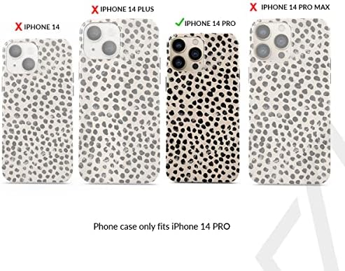 BURGA Bundle of iPhone 14 Pro Telefon Kılıfı ve Yalıtımlı Su Şişesi (17oz) Badem Latte Deseni-Sevimli, Şık, Moda,