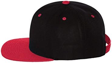 Orijinal Yupoong İki Ton Pro Tarzı Yün Karışımı Snapback Snap Back Boş Şapka beyzbol şapkası 6098MT Siyah / Kırmızı