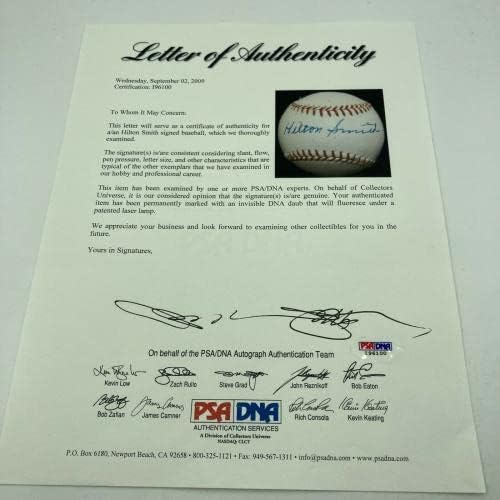 PSA DNA COA Negro League HOF İmzalı Beyzbol Topları ile Güzel Hilton Smith Tekli İmzalı Beyzbol