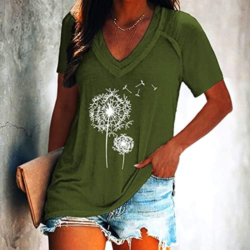 LYTRYCAMEV Yaz Üstleri Kadınlar için Rahat Sevimli Dışarı Çıkmak Kısa Kollu Gömlek Moda Gevşek Bayan Üst Sevimli Grafik
