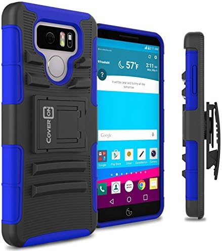 CoverON Kickstand Kemer Klipsi Explorer Serisi LG G6 / G6 Artı Kılıf Kılıf, mavi Siyah