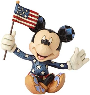 Enesco Disney Gelenekler Jim Shore Yurtsever Mickey Mouse Minyatür Heykelcik, 3.5 İnç, Çok Renkli
