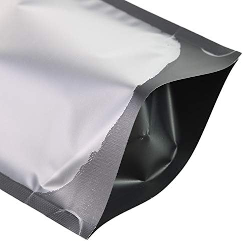 QQ Stüdyo Paketi 100 Saydam Ön Mat Siyah Poli Plastik Açılıp Kapanabilir Çanta (8.4 oz (6 x 9), Siyah Stand-Up Kılıfı)