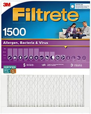 Filtrete 12x12x1, AC Fırın Hava Filtresi, Sağlıklı Yaşam Ultra Alerjen, 4'lü Paket & 20x25x1, AC Fırın Hava Filtresi,
