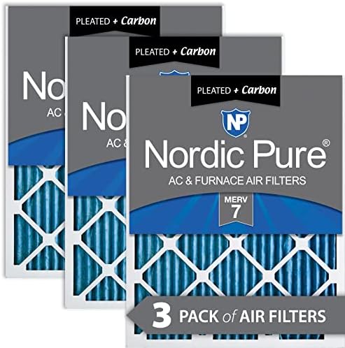 Iskandinav Saf 14x20x1 (13 1 / 2x19 1 / 2x3 / 4) pilili Hava Filtreleri MERV 7 Artı Karbon 3 Paket
