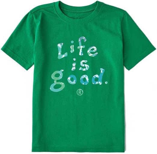Hayat güzeldir. Çocuk LİG Kravat Boya Vintage Yığın SS Kırıcı Tee, Kelly Yeşil, Orta