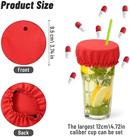 OYANIMO 5 Pcs İçecek Kapakları için Alkol Koruma, Kullanımlık İçecek Fincan Kapağı ile Saman Delik, fincan Kapakları