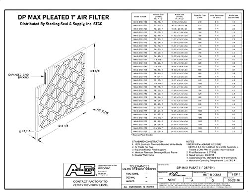 20x 25 x 1 DP Max Genişletilmiş Plise Hava Koruma MERV 8 Filtre (4 Paket)