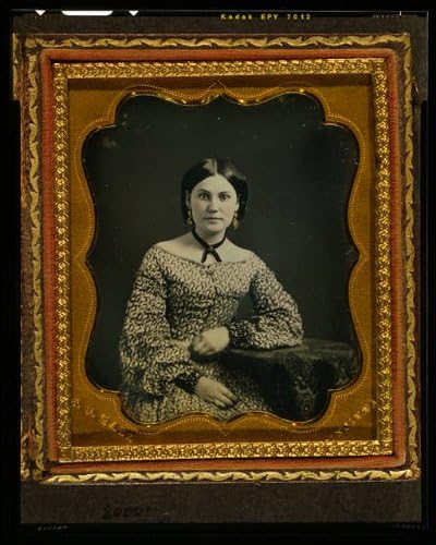 Tarihselfindings Fotoğraf: Tanımlanamayan Kadın, Portre, Masa Örtüsü, 1847-1860, James Presley Ball, Fotoğrafçı
