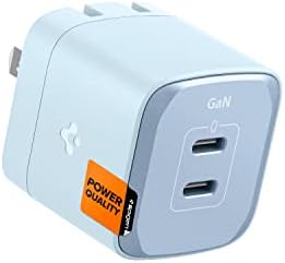 Spigen GaN III 352 35W 2 Port Kompakt Katlanabilir Çift USB C Duvar Şarj Cihazı PD PPS Hızlı Şarj Bloğu Adaptörü iPhone