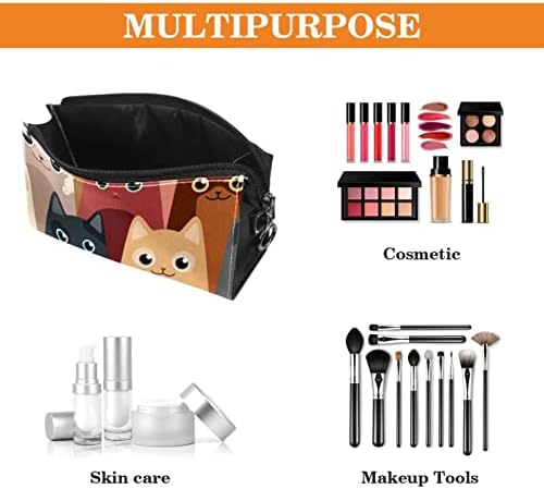 TBOUOBT Kozmetik Çantaları Makyaj Çantaları Kadınlar için, Küçük Makyaj Çantası Seyahat Çantaları, Kediler Hayvan