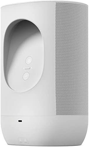 Sonos Move - Alexa Yerleşik Pille Çalışan Akıllı Hoparlör, Wi-Fi ve Bluetooth-Lunar White