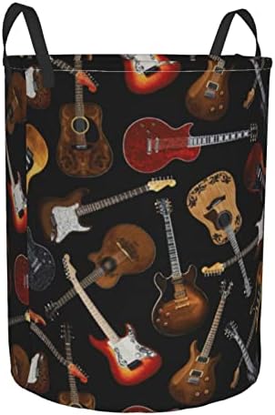 Gitar Yuvarlak çamaşır sepeti, Büyük Giysi Sepeti Depolama Oxford Kumaş Ev Depolama, Kolej Yurt, Yatak Odası