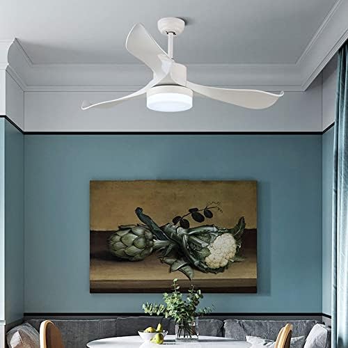 IBalody 52in beyaz dilsiz tavan fanı ışık kapalı LED dim tavan ışıkları Fan aydınlatma oturma odası yemek odası tavan