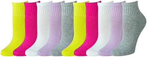 Essentials Kadın Pamuklu Hafif Yastıklı Ayak Bileği Çorapları, 10 Çift