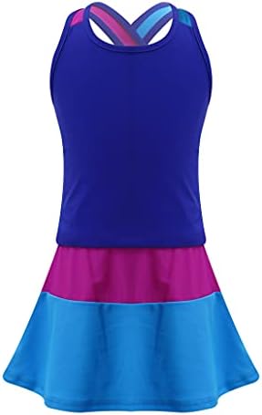 Loodgao Çocuk Kız Tank Top ve Tenis Golf Etek Seti 2 Parça Eşofman Elbise Kıyafetler Egzersiz Skort Astar Şort