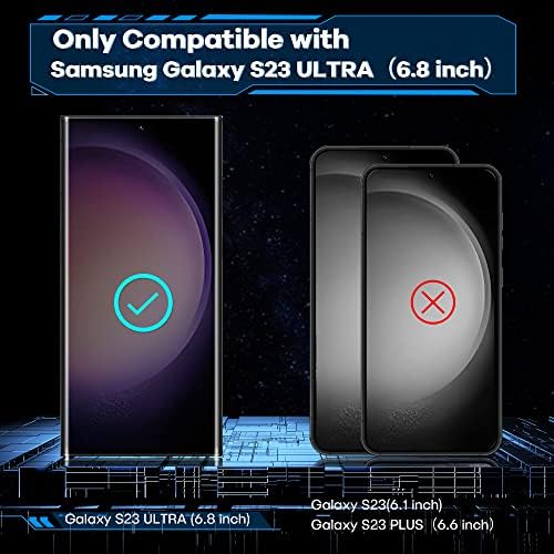 AACL Samsung Galaxy S23 Ultra Ekran Koruyucu Temperli Cam, 3D Kavisli Cam S23 Ultra 5G, 6.8 İnç [Parmak İzi Kilidini]