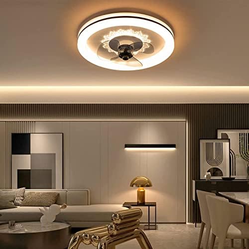 22 inç kapalı yarı gömme montaj tavan fanı ışık LED aydınlatma w / uzaktan 3 renk ve 3 hız değişiklikleri Düşük profil