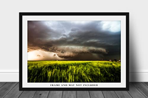 Fırtına Fotoğrafçılığı Baskı (Çerçeveli Değil) Resim Supercell Fırtına Buğday Tarlası üzerinde Bahar Günü Oklahoma