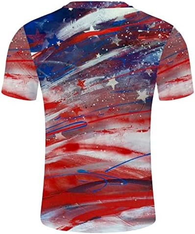 XXBR Vatansever T-Shirt Mens, Yaz Asker Kısa Kollu 4th Temmuz Amerikan Bayrağı Grafik Tee Üstleri Rahat Tişörtleri