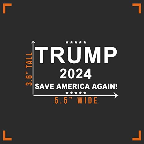 Trump 2024 Çıkartması vinil yapışkan Oto Araba Kamyon Duvar Dizüstü / Beyaz / 5.5 x 3