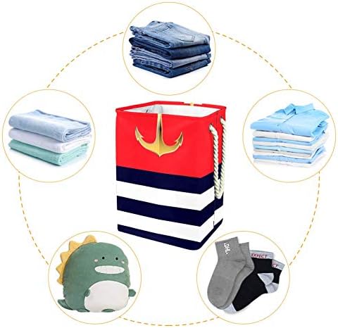 Unicey Deniz Amblemi Çapa ile Banyo, Yatak Odası, Ev, Oyuncak ve Giyim Organizasyonu için Büyük saklama Kutusu