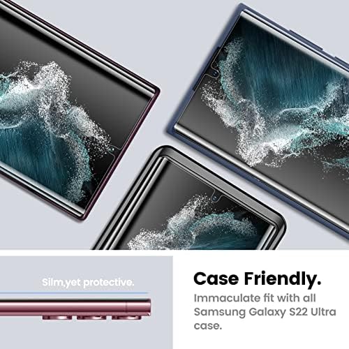 MOHAVE [Otomatik Hizalama] Samsung Galaxy S22 Ultra 6.8 için Tasarlanmış Ekran Koruyucu [Ultrasonik Parmak İzi Desteği]