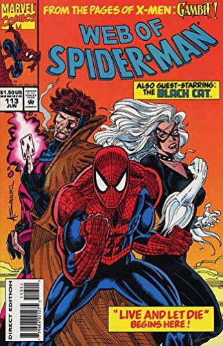 Örümcek Adam Ağı, 113 VF/NM ; Marvel çizgi romanı / Gambit Kara Kedi