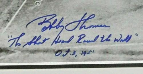 Bobby Thomson Ralph Bianca Shot Heard Around The World İmzalı 16x20 Fotoğraf Çerçeveli - İmzalı MLB Fotoğrafları