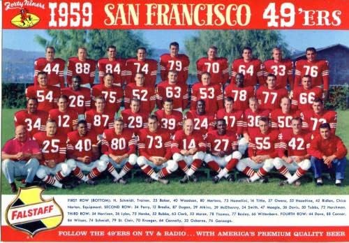 1960 İmzalı 49ers Falstaff Birası Orijinal Tanıtım Fotoğrafı 17 İmza - İmzalı NFL Fotoğrafları
