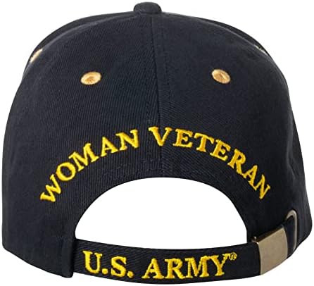 ABD Amerika Birleşik Devletleri Ordusu Kadın Veteran İşlemeli Yapılandırılmış Beyzbol Şapkası-Ayarlanabilir Siyah