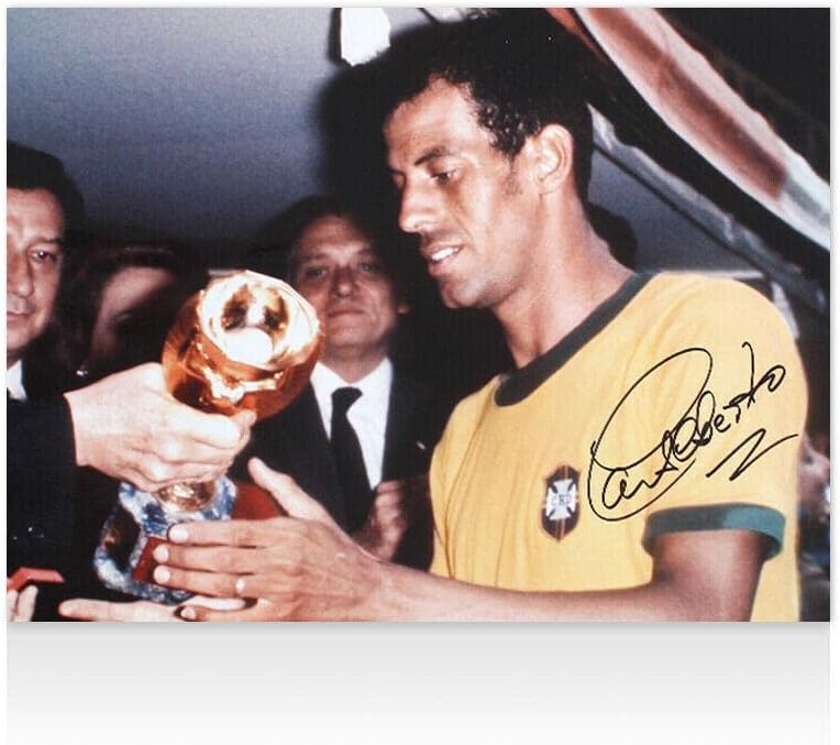 Carlos Alberto İmzalı Brezilya Fotoğrafı - 1970 Dünya Kupası İmzası-İmzalı Futbol Fotoğrafları