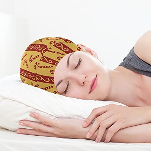Kafatası Kap Uyku Kap Çalışma Şapka Bonnet Beanies Kadınlar için Şeker Sarı Kırmızı Noel Yeni Yıl Kış Uyku Kap Çalışma
