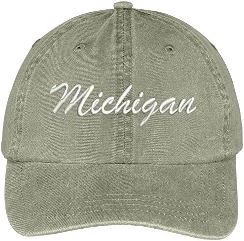 Moda Giyim Mağazası Michigan State İşlemeli Düşük Profilli Ayarlanabilir Pamuklu Şapka