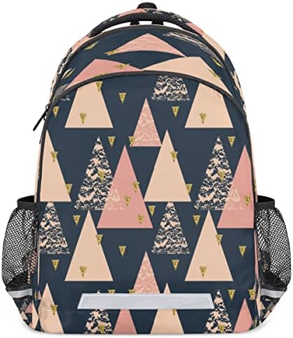 cfpolar Geometrik Üçgen Pembe Öğrenci dizüstü bilgisayar bölmeli sırt çantası okul sırt çantası Kadın erkek Üniversite