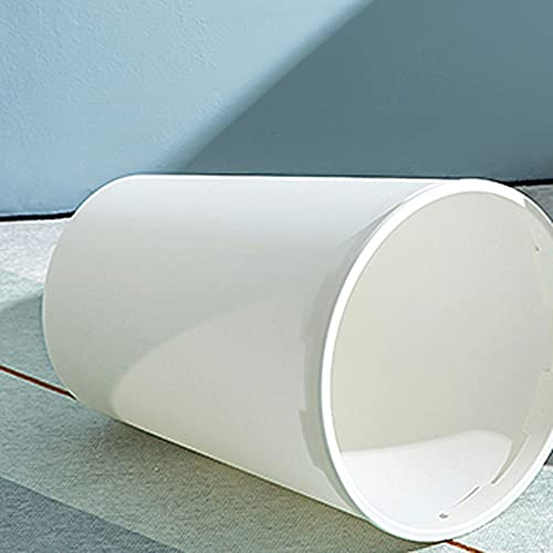 ALLMRO Küçük Çöp tenekesi Beyaz Plastik Çöp Tenekesi, Kapaklı Yuvarlak çöp Tenekesi (Boyut: 29 * 23 * 16.5 cm)