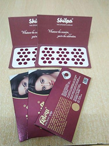 Shilpa Vive Sticker Kumkum-Koyu Kırmızı Beden 5 (5'li Paket) - Dermatolojik Olarak Test Edilmiştir