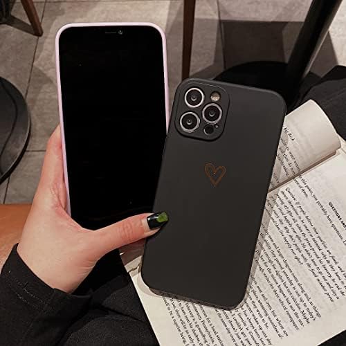 ZUKKASHAN, Kadın Kızlar için iPhone 13 Pro Max Kılıf ile Uyumlu, Yumuşak Sıvı Silikon Bronzlaştırıcı Aşk Kalp Deseni