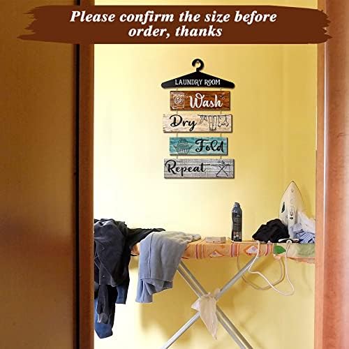 5 Parça Çamaşır Odası Duvar Işareti Rustik Çamaşır Odası Kuralları Asılı Işareti Ahşap Yıkama Kuru Kat Tekrar Çamaşır