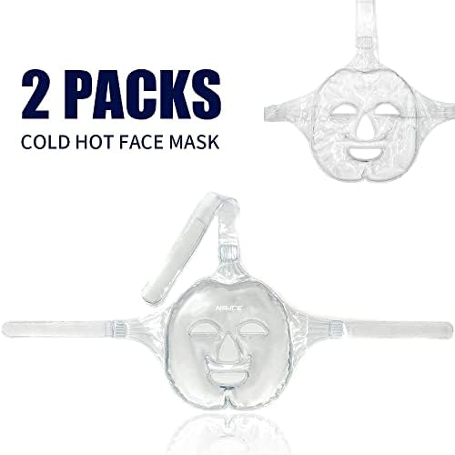MR. ICE Jel Yüz Buz Paketi Maskesi, Yüz Şişmesi için 2 Soğutma Maskesi, Şişlik için Soğuk Yüz Maskesi Yeniden Kullanılabilir