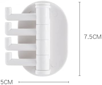 Alipis vantuzlu askı fincan kanca 4pcs-Hook Beyaz Plastik Banyo Yatak Odası Rotasyon Askı Yapışkanlı Duvar Ücretsiz