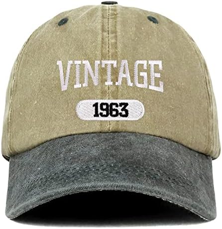 Trendy Giyim Mağazası Vintage 1963 işlemeli 60. Doğum Günü Yumuşak Taç Yıkanmış Pamuklu şapka