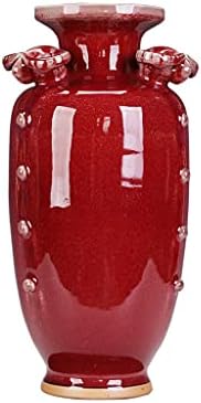 WODMB vazo Porselen Fırın Döner Kırmızı Vazo Dekorasyon Seramik Şehir Evi Porselen Şişe vazo Noel Dekorasyon